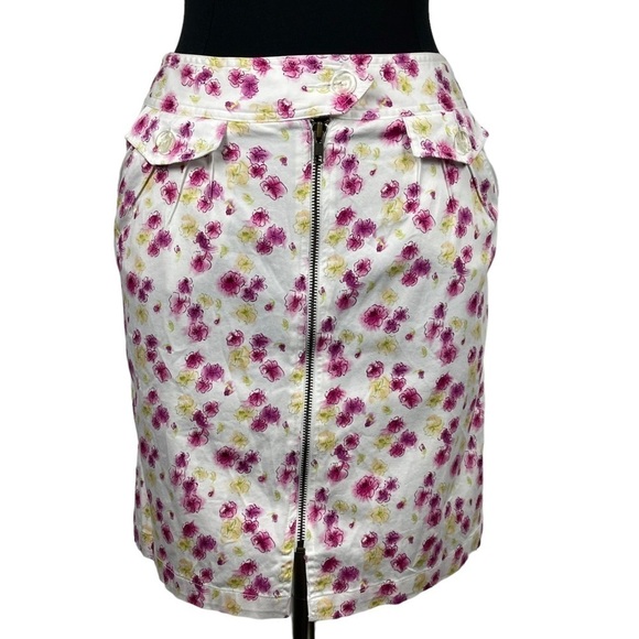 VINTAGE NICOLE MILLER 90S FLORAL COTTON NOTCH COLLAR ZIP JACKET SKIRT SUIT SET - Picture 8 of 15